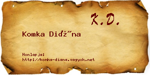 Komka Diána névjegykártya